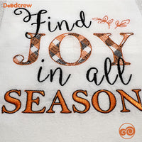Kitchen Towels Flour Sack Towels Joy In All Seasons Embroidered Design