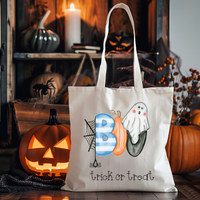 Boo-tiful Personalized Trick or Treat Tote For Boys - Perfect for Halloween Adventures!