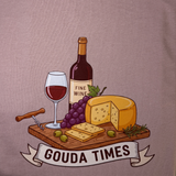 Gouda Times Graphic Tee - Women's Relaxed Fit T-Shirt | San Diego Cheese & Wine Night Shirt, SoCal Foodie Tee