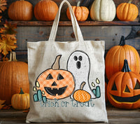 Spooky Ghost Halloween Trick or Treat Tote Bag for Boys - Durable and Fun