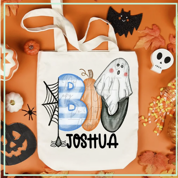 Boo-tiful Personalized Trick or Treat Tote For Girls - Perfect for Halloween Adventures!