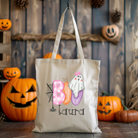 Boo-tiful Personalized Trick or Treat Tote For Girls - Perfect for Halloween Adventures!