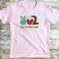 Peace Love Theme Back to School Tee