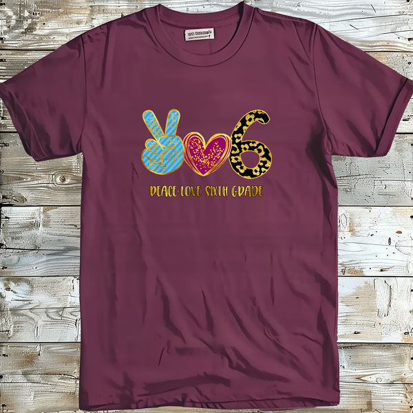 Peace Love Theme Back to School Tee