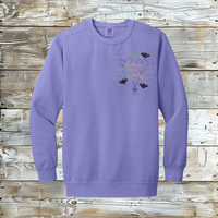 Magical Halloween Youth T-Shirt: Whimsical Mouse Balloons & Bats Design