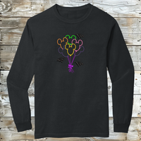 Magical Halloween Adult T-Shirt: Whimsical Mouse Balloons & Bats Design