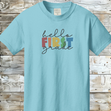 Back to School Embroidered Hello Customized Trendy Tee