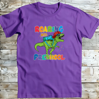 Roaring into Grade" Dinosaur Back-to-School T-Shirt - Customizable for Any Grade Level