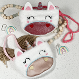 Embroidered Unicorn Purse with Pom Pom Strap for Girls