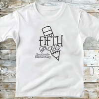 Back to School Tee with Fun Pencil Theme Personalized with School Name