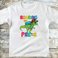 Roaring into Grade" Dinosaur Back-to-School T-Shirt - Customizable for Any Grade Level