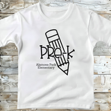 Back to School Tee with Fun Pencil Theme Personalized with School Name