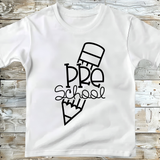 Back to School Tee with Fun Pencil Theme Personalized with School Name