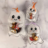 Spooktacular Ghost Pouches  Ideal for Candy, dog treats, and gifts - Bundle of Three - Ships Free